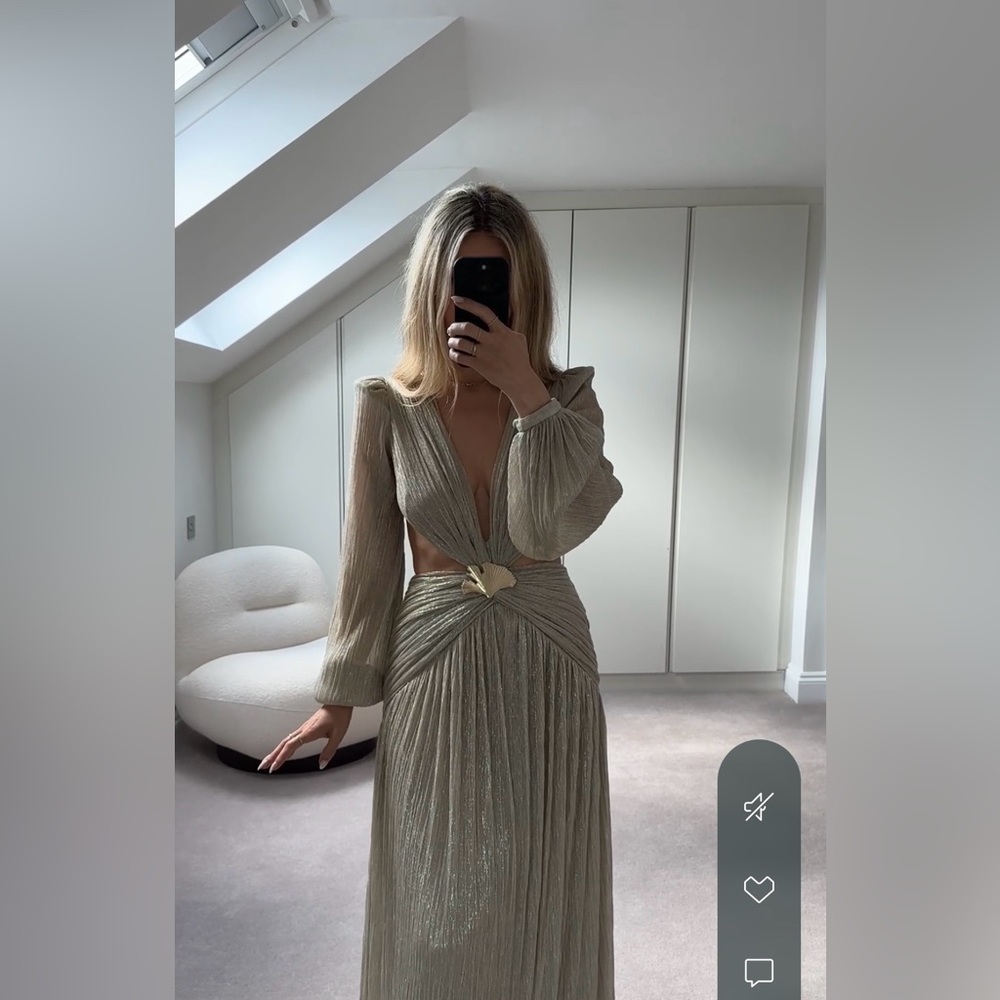 PATBO gorgeous silver dress - it has the right amount of sparkle